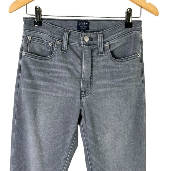 J.Crew High-Rise Raw Hem Stretch Skinny Jean in Ash Grey Wash, Size 27 - Picture 3 of 8
